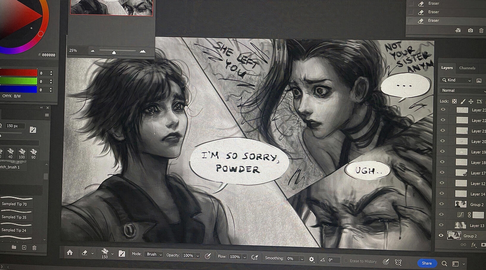 VI and Jinx mini comic style